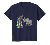 Autism Baby Elephant Tshirt Women Funny Elephant Lover Camiseta, Niños, Azul Marino, 10 años