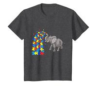 Autism Baby Elephant Tshirt Women Funny Elephant Lover Camiseta, Niños, Jaspeado Oscuro, 6 años
