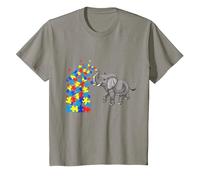 Autism Baby Elephant Tshirt Women Funny Elephant Lover Camiseta, Niños, Pizarra, 6 años