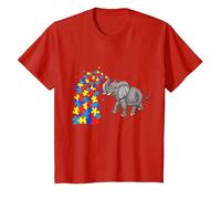 Autism Baby Elephant Tshirt Women Funny Elephant Lover Camiseta, Niños, Rojo, 3 años