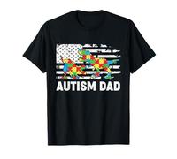 Autism Dad T-Rex - Rompecabezas patriótico de EE. UU Camiseta