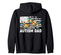 Autism Dad T-Rex - Rompecabezas patriótico de EE. UU Sudadera con Capucha