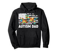 Autism Dad T-Rex - Rompecabezas patriótico de EE. UU Sudadera con Capucha