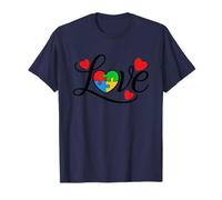 Autism Family Love - Rompecabezas de concienciación sobre el Autismo Soporte cardíaco Camiseta