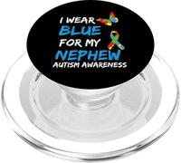 Autism I Wear Blue For My Nephew Awareness Uncle Aunt Auntie PopSockets PopGrip para MagSafe