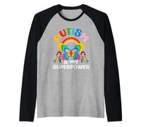 Autism Is My Superpower - Rompecabezas de concienciación sobre el Autismo Camiseta Manga Raglan