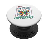Autism It's Ok To Be Different Butterfly Puzzle Kid Teacher PopSockets PopGrip Adhesivo