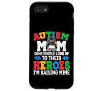 Autism Mom Raising Hero Groovy Messy Bun Autism Awareness Carcasa para iPhone SE (2020) / 7 / 8