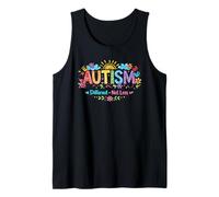 Autism Not Less Love Rainbow Handprints Sun Clouds Camiseta sin Mangas