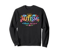 Autism Not Less Love Rainbow Handprints Sun Clouds Sudadera