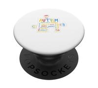 Autism Puzzle Piece Words Autistic Autism Awareness PopSockets PopGrip Adhesivo