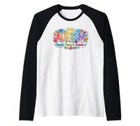 Autism Respect Include Love Rainbow Handprints Sun Clouds Camiseta Manga Raglan
