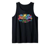 Autism Respect Include Love Rainbow Handprints Sun Clouds Camiseta sin Mangas