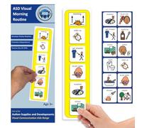 Autism Supplies & Developments- Boardmaker Picture Communication Symbols PCS horario Rutina de la mañana Visual de plástico (Español), Color inglés, Small (Autism Supplies and Developments Am_EN)