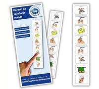 Autism Supplies & Developments Horario Visual de plástico para lavarse Las Manos (español), Color Azul, ES_WHS (Autism Supplies and Developments Hand_ES)