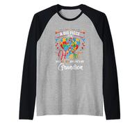 Autismo Abuelo Nieto Autista Un Gran Pedazo De Mi Corazón Camiseta Manga Raglan