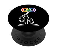 Autismo Apoyo Familiar con símbolo Infinito PopSockets PopGrip Adhesivo