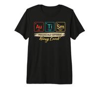 Autismo Conciencia Química ASD Diversión Discapacidad Tabla Periódica Camiseta Premium