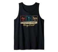 Autismo Conciencia Química ASD Diversión Discapacidad Tabla Periódica Camiseta sin Mangas
