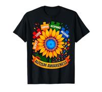 Autismo Concienciación Girasol Respeto Amor Apoyo Azul Autismo Camiseta