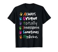 Autismo Concientización Mamá Niños Autismo Siempre Único Inteligente Camiseta gráfica económica, Hombre, Negro, M