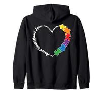 Autismo Corazón Aceptar Comprender el Amor Mes de Concientización Autista Sudadera con Capucha