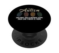 Autismo de Huellas Dactilares Cada impresión Cuenta una Historia Diferente niño PopSockets PopGrip Adhesivo
