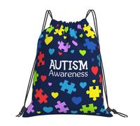 Autismo_Dhegrjfir000003 Bolsa con Cordón Fácil De Doblar Mochila con Cordón Ligera Bolsa De Gimnasio para Natación Almacenamiento Nadar 36X42Cm