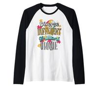 Autismo Diverso Diferente Único Apoyo Autista Camiseta Manga Raglan