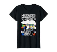 Autismo Mama Bear I Will Speak Fight Advocate For You Camiseta