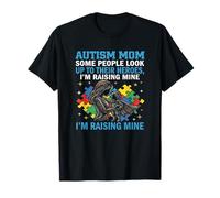 Autismo Mamá Estoy Elevando a Mi Héroe Concientización sobre el Autismo Camiseta