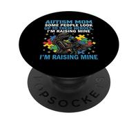 Autismo Mamá Estoy Elevando a Mi Héroe Concientización sobre el Autismo PopSockets PopGrip Adhesivo