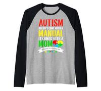 Autismo no Viene con un Manual - Autismo Conciencia Guerrero Camiseta Manga Raglan