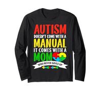 Autismo no Viene con un Manual - Autismo Conciencia Guerrero Manga Larga
