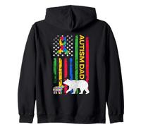 Autismo Padre Hijo - Papa Bear Autista Niños Niñas Autismo Papá Sudadera con Capucha