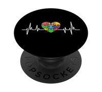 Autismo Puzzle Heartbeat Autismo Concientización Autista Orgullo Mamá PopSockets PopGrip Adhesivo