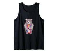 Autista mamá Oso Lindo Autismo Conciencia Rompecabezas Camiseta sin Mangas