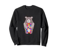 Autista mamá Oso Lindo Autismo Conciencia Rompecabezas Sudadera
