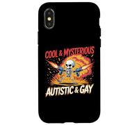 Autista y Gay Esqueleto Divertido Autismo Explosión Meme Carcasa para iPhone X/XS