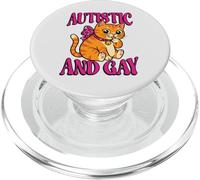 Autista Y Gay Orgullo Gato Neurodiversidad LGBTQ Felino PopSockets PopGrip para MagSafe