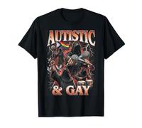 Autistic and Gay Funny Skeleton Reaper Meme Bootleg Y2K Camiseta