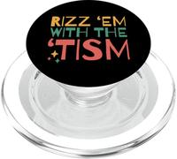 Autistic Funny Rizz Em with The Tism Retro Autism PopSockets PopGrip para MagSafe