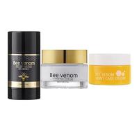Autmor Bee Venom Set for Skin Care - Crema reafirmante para los ojos, barra de cuello antiarrugas, crema hidratante facial y crema para el cuidado de las articulaciones, hidratación hidratante con