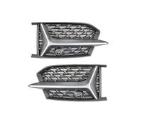 Auto 2 Parrillas Faro Antiniebla Coche Delantero Parrilla Negra Malla Brillante Para A6 C8 S-Line 2019 2020 2021-2022(Plata)