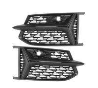 Auto 2 Parrillas Faro Antiniebla Coche Delantero Parrilla Negra Malla Brillante Para A6 C8 S-Line 2019 2020 2021-2022(Negro brillante)
