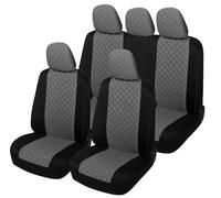 Auto Accesorios Lupex - A23 Fundas universales para asientos de coche, color Gris Negro, juego de fundas protectoras para asientos delanteros y traseros, respaldo trasero con 2 cremalleras, no para