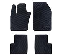Auto Accesorios Lupex - Juego de 4 alfombrillas de goma para coche compatibles con 500x, adecuado para todas las estaciones, negro, moldeadas delanteras y traseras