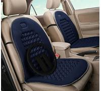 Auto Accesorios Lupex - Par de respaldos universales delanteros con cubrevolante y 2 cubrecinturones, color azul tejido poliéster, para asientos de coche, furgoneta, con 92 esferas masajeadoras