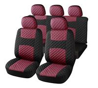 Auto Accessori Lupex A20 - Fundas de Asiento de Coche universales Modelo Acolchado, Color Fucsia y Negro, Made in Italy, Delanteras y Traseros, Tejido de poliéster