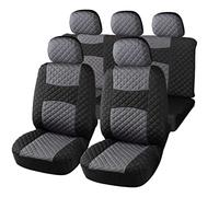 Auto Accessori Lupex A20 - Fundas de Asiento de Coche universales Modelo Acolchado, Color Gris y Negro, Made in Italy, Delanteras y traseras, Cremallera, Tejido de poliéster